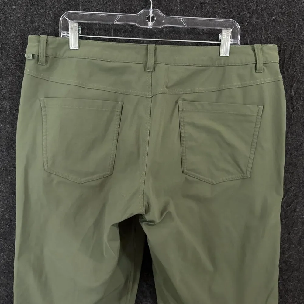 Lululemon ABC Classic Pants Men's 38x33 Green 5 Pocket Chino Straight Leg